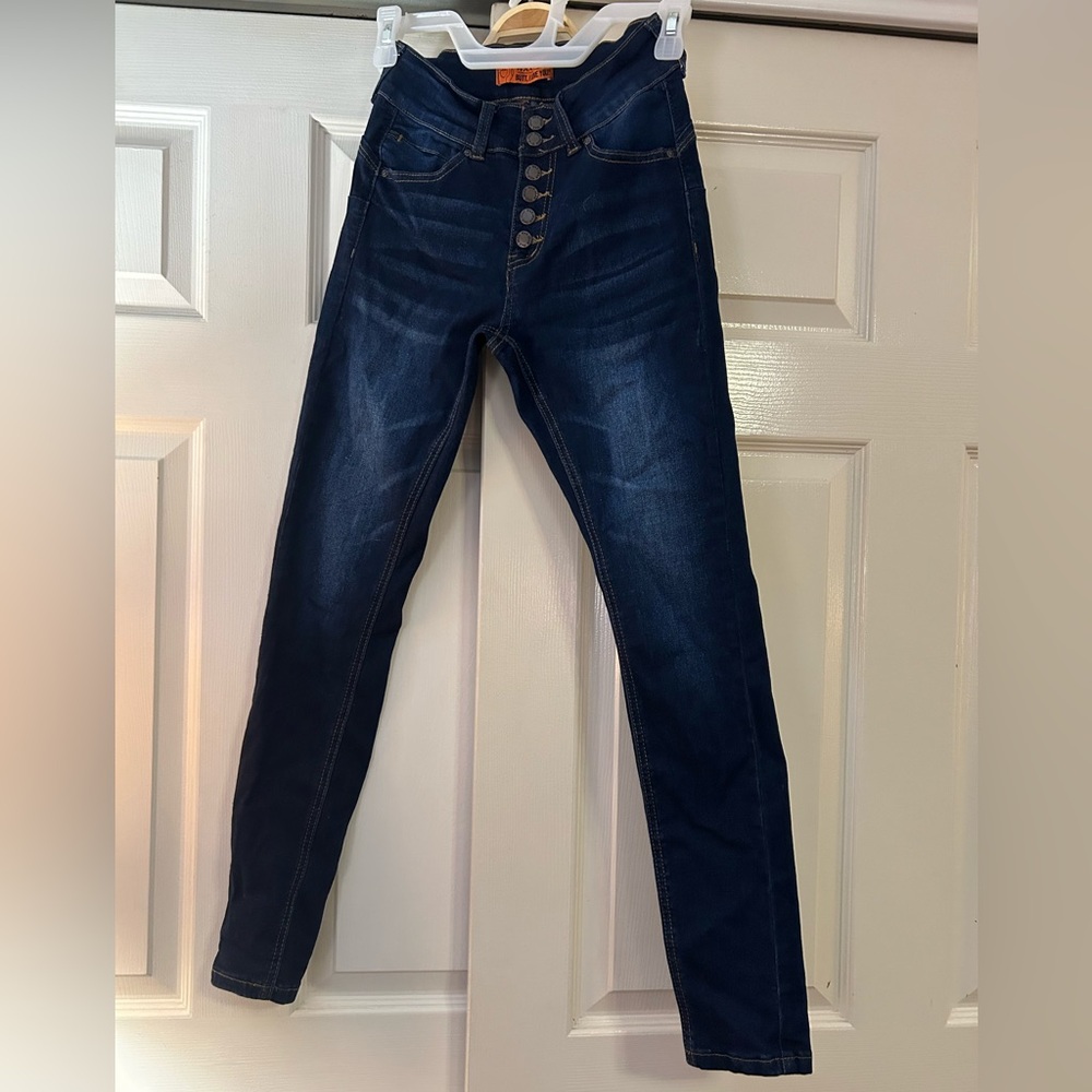 NWOT Wax Jeans BUTT, I LOVE YOU! Skinny Tight Stretch 6 Button Crotch High Rise